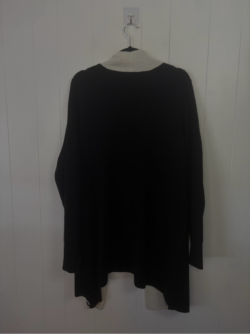 Penningtons Fuzzy Cardigan Sweater Size X 0X Cozy Open Front Knit Black Duster - Picture 7 of 7